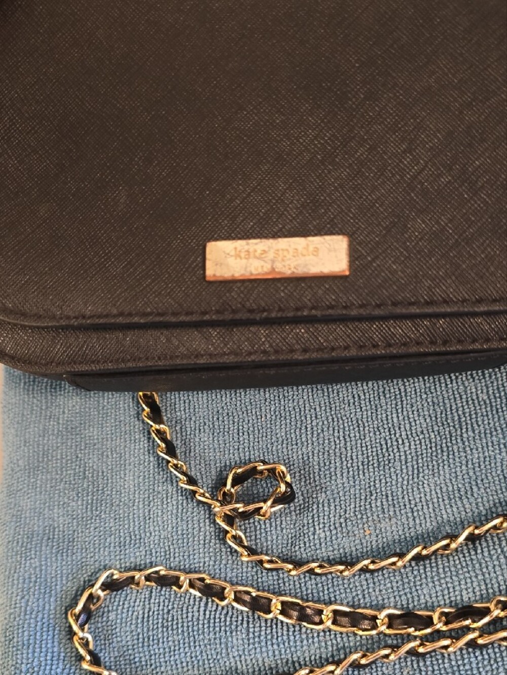 Kate Spade Black Crossbody with Gold Chain - Picture 8 of 8